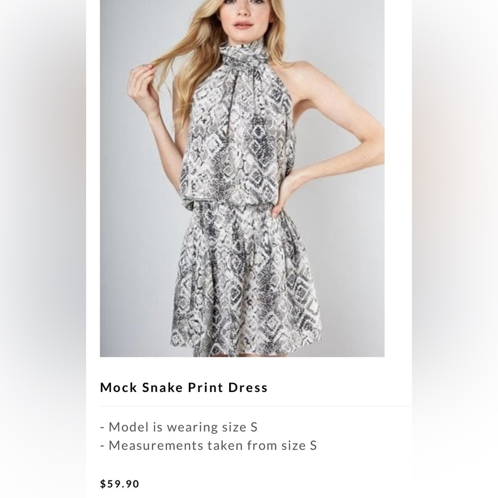 Deedee Boutique Snake print Halter Dress women’s small